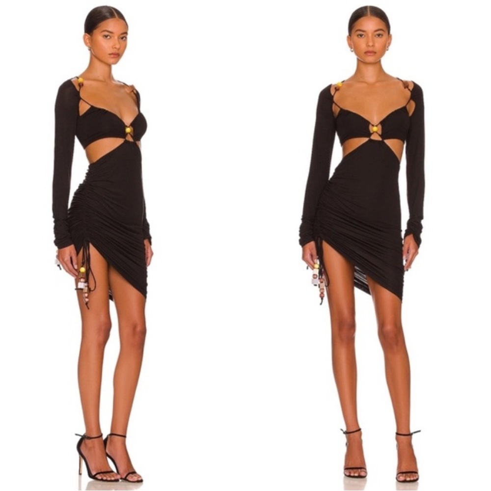 Elegant Black Cut-Out Dress